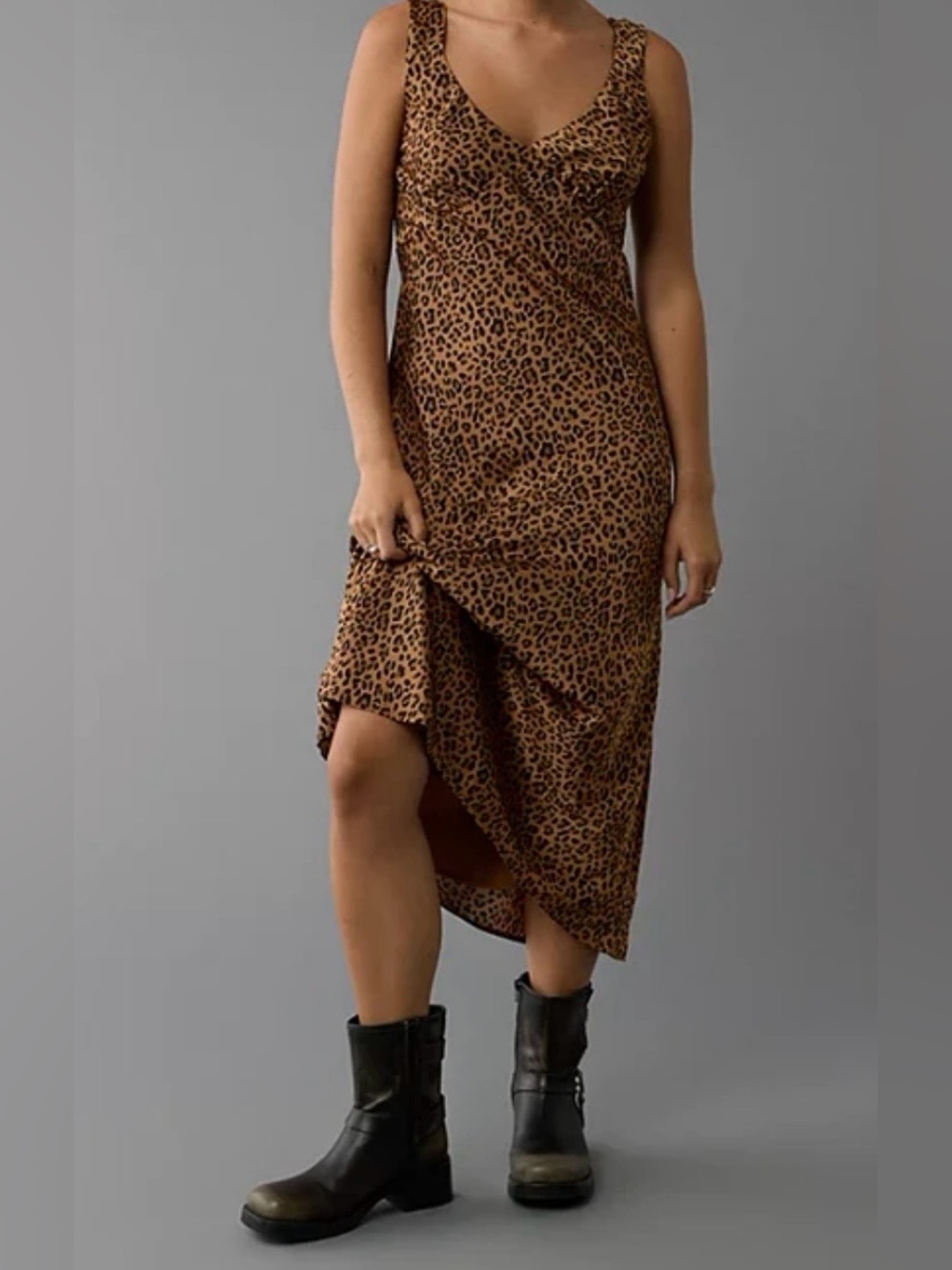 AE Leopard Midi Slip Dress